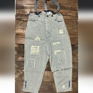 ✨NEW Jaded Gypsy All The Things Trousers Distressed Railroad Stripe- L/XL REMAIN